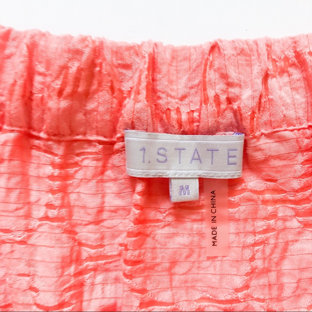 1. State Coral Off Shoulder Textured Knit Top NWOT - Picture 2 of 8
